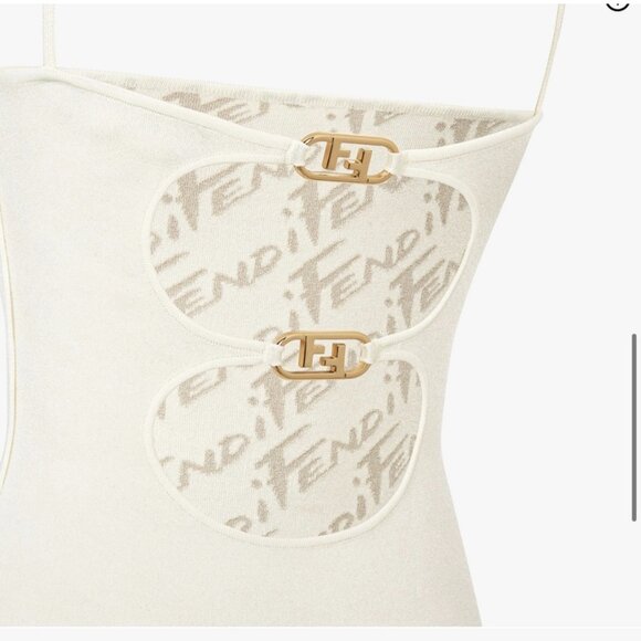 FENDI reversible mini dress off white logo - Picture 6 of 15